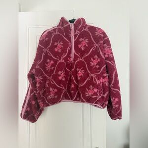 Old Navy Half Zip Floral Fleece Sweater